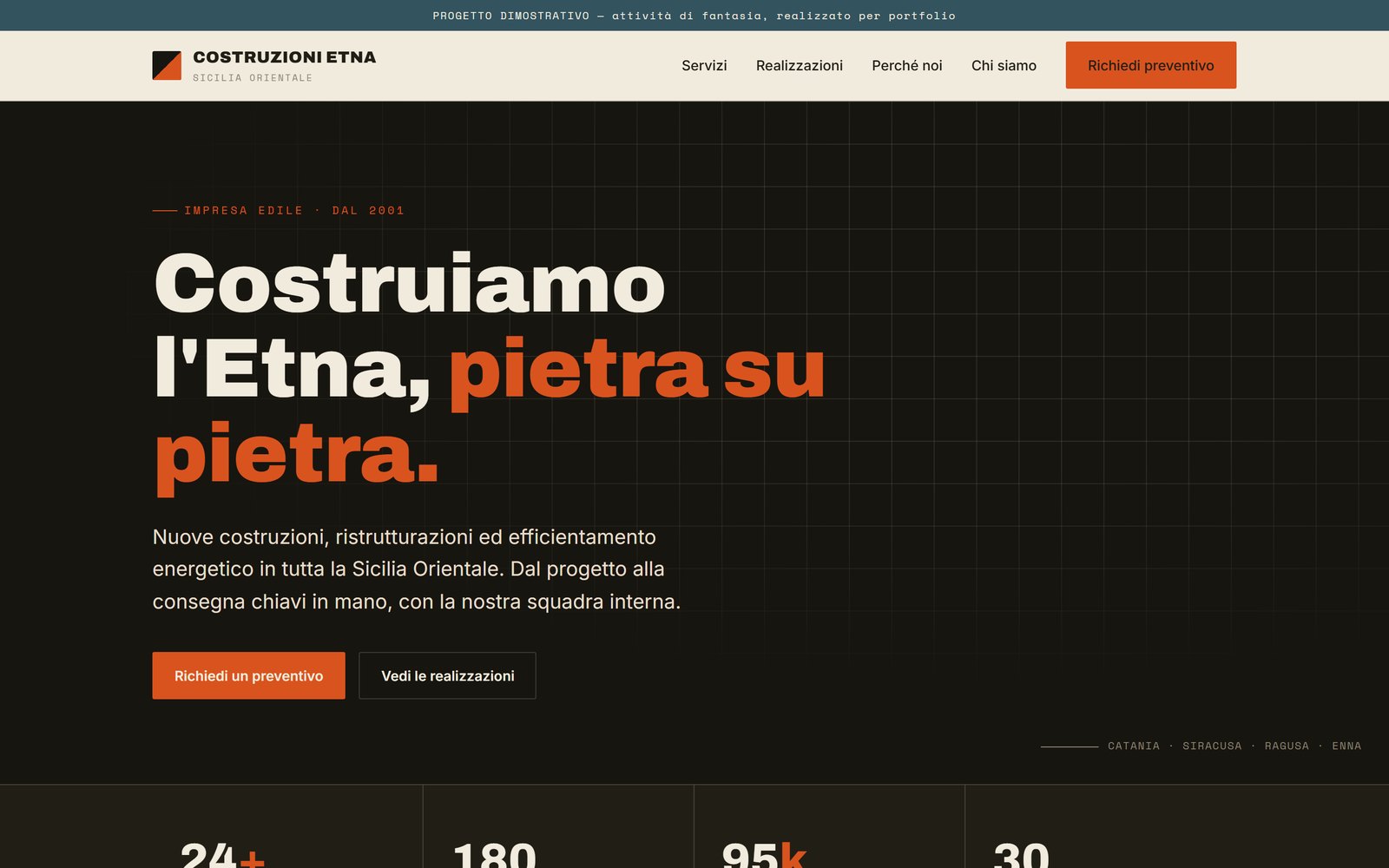 Sito web per Costruzioni Etna, impresa edile (concept)